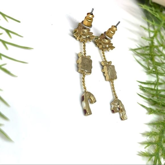 VINTAGE⚜️CHRISTMAS Festive Charm Dangly Earrings - Picture 5 of 6